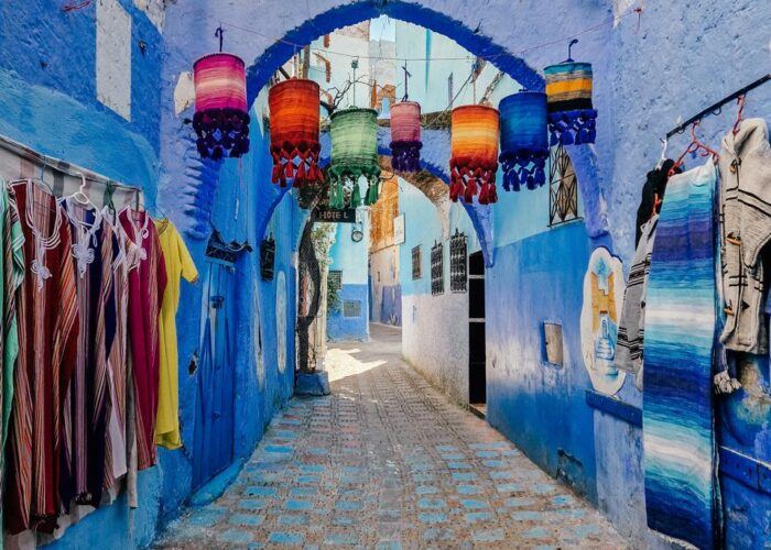 The blue-painted lanes of Chefchaouen